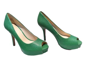 Damen NINE WEST High Heels Plateau Pumps GRÜN Strukturleder Gr. 5 NEU! - Bild 1 von 24