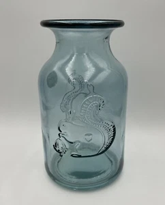 Vidrios San Miguel Spain 100% Recycled Glass Hand Made Vase 6” Tall Blue/Green - Picture 1 of 6