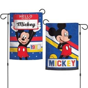 MICKEY MOUSE HELLO MY NAME IS MICKEY DISNEY 12"X18" GARDEN FLAG NEW WINCRAFT - Picture 1 of 1
