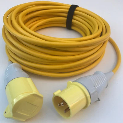 16 amp 1.5mm Yellow Site Extension Cable 110v 16a Drill Transformer Lead Wire - Image 1 of 4