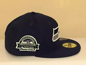 NFL Seattle Seahawks Super Bowl Champs New Era 59Fifty Fitted Cap Hat Men 7-1/4 - Picture 1 of 5