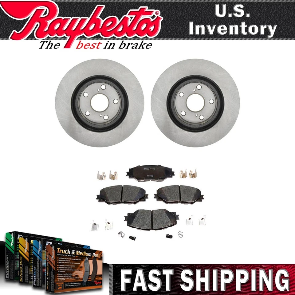 Rotores de freno delanteros y pastillas de freno de cerámica con herrajes para Toyota RAV4 2012-2014 Foto 1 de 4