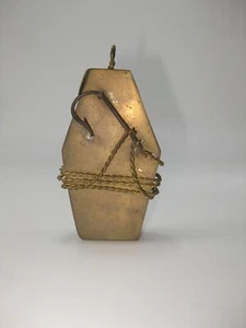 ANTIQUE BRASS FISHERMAN'S NAUTICAL SNUFFBOX TOBACCO CASE 19th RARE - Picture 1 of 6