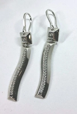 Earrings Rebecca Bronze Hanging With Zircon Cubic Faceted A Wave - Image 1 of 4