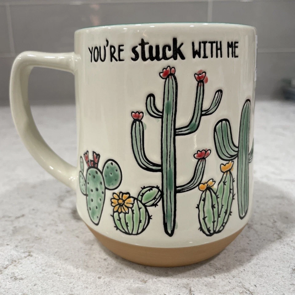 MIDWAY CACTUS “You’re Stuck With Me” Spectrum Designz 18oz Mug Plants Green
