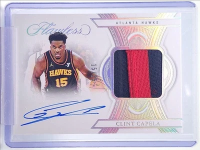 CLINT CAPELA 2024-25 FLAWLESS PATCH AUTOGRAPH SILVER AUTO /25 Q5759 - Image 1 of 2