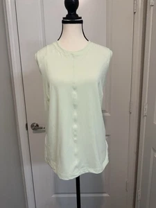 Athleta Sunchaser Tank Top 1X Light Green Sleeveless Zip Pocket Activewear NWOT - Picture 1 of 7
