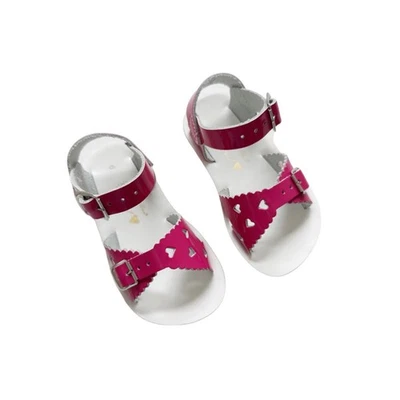 NWOT Sun-San Pink Patent Sweetheart Sandals Size 6c - Image 1 of 4