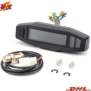 Motorrad Drehzahlmesser Digital LCD Tachometer Kilometerzähler RPM KMH Odometer - Bild 1 von 13