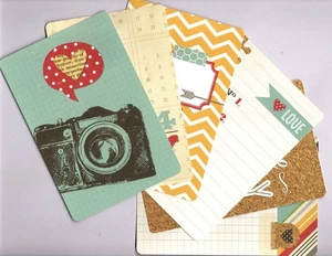 Simple Stories 24/SEVEN VERTICAL 6pK HANDMADE 4x6 JOURNAL/EPHEMERA CARDS - Picture 1 of 7