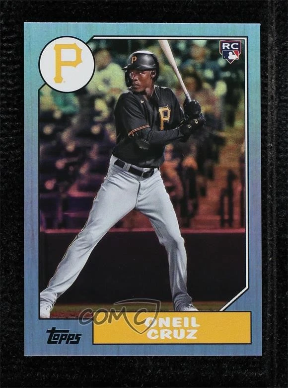 2022 Topps Archives 1987 Topps Design Blue Foil /25 Oneil Cruz #211 Rookie RC - Image 1 of 2