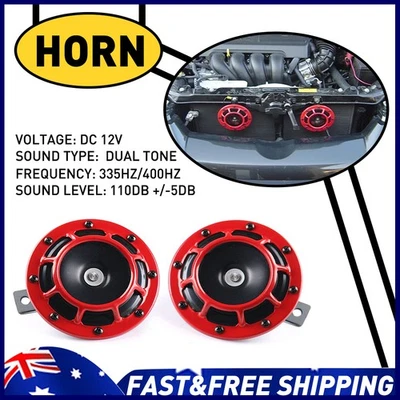 2X Super Horn 12V 110DB Super Loud Horn Snail Motorcycle Car Truck Boat Train AU - image 1 of 4