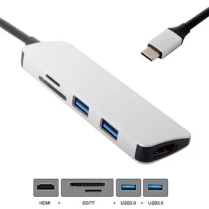 2025 USB 3.1 Type-C USB-C to HDMI +Dual 3.0 Hub &SD TF Card Reader for Laptop PC - Picture 1 of 9