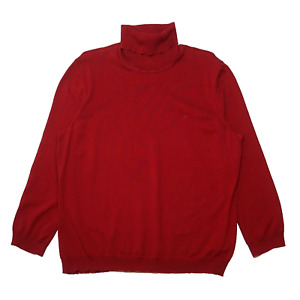 Ralph Lauren Womens Red Roll Neck Knitted Cotton Jumper XXL 2XL UK 18
