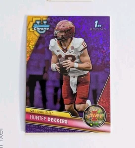 Hunter Dekkers 2023 - Bowman Chrome U Football - Purple Refractor /399 Iowa #67 - Picture 1 of 2