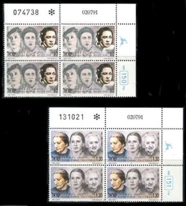 Israele: 1992 Donne famose (1102-1103) blocchi targa MNH - Foto 1 di 1
