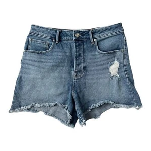 Good American Bombshell Distressed High Rise Cutoff Denim Shorts Size 8/29 - Picture 1 of 4