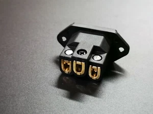 HIFI Pure copper Gold / Rhodium plated IEC Power Inlet Socket  - Picture 1 of 4