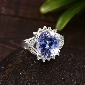 Impecable Anillo Hecho a Mano Ceilán Cachemira Zafiro Azul 925 Plata de Ley 12x10MM - Imagen 1 de 5