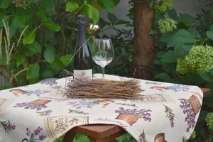 Tablecloth Provence 85x85 CM Leinenton Lavender Jacquard Gobelinart French - Picture 1 of 6