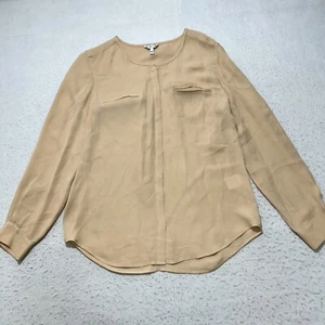 Joie Women's Small Blush Pink Pure Silk Concealed Button Up Blouse Long Sleeve - Picture 1 of 13