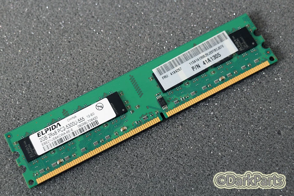 Elpida EBE21UE8ACWA-6E-E PC2-5300U-555 2GB Memory RAM DDR2-667Mhz - Image 1 of 1