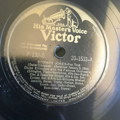 78 rpm Record Duke Ellington  STOMPY JONES FT HMV 43' Import JUKEBOX - Image 1 of 4