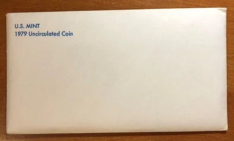 1979 Mint Set Original Envelope 12 Brilliant Uncirculated US Coins (P&D Mint) Cover