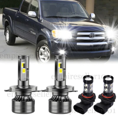 For Toyota Tundra 2000-2006 4PC LED Headlight Hi Low Beam + Fog Light Bulb White - Image 1 of 4