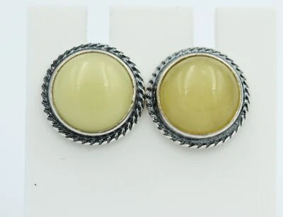 Edle chremfarbene Bernstein Ohrstecker 925 Silber Ohrschmuck Bernstein Letland - Bild 1 von 4