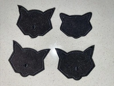 4 Lot Black Cat Patches Halloween Embroidered Patch - Image 1 of 3