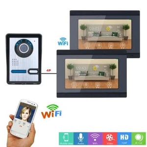2x 7" Monitors Wired Wifi IR Smart Video Intercom System Remote APP Doorbell - Picture 1 of 9