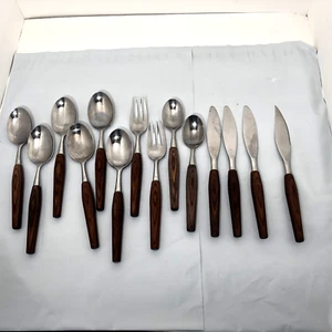 Cuchara mixta Mode Danish Teak Stainless Japan England Cuchara Tenedores 14 Piezas - Imagen 1 de 8