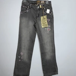 Childrens Place girls jeans gray 6x/7 hearts cute blink Nwt - Picture 1 of 9