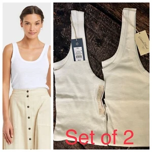 Juego de 2 camisetas sin mangas para mujer (hilo universal) blancas talla XXL NUEVAS CON ETIQUETAS - Imagen 1 de 3
