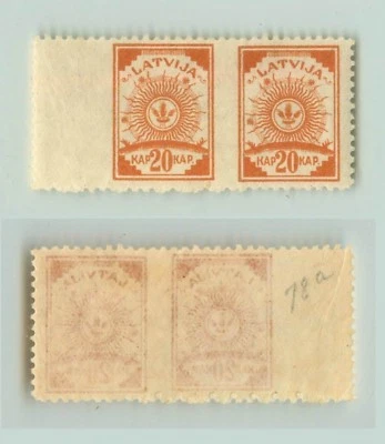 Latvia 1920 SC 78 MNH missing perf pair. f3052 - Image 1 of 2