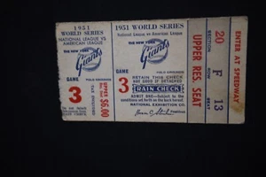 1951 World Series Game 3 Ticket Stub (Please read description for more) - Picture 1 of 2