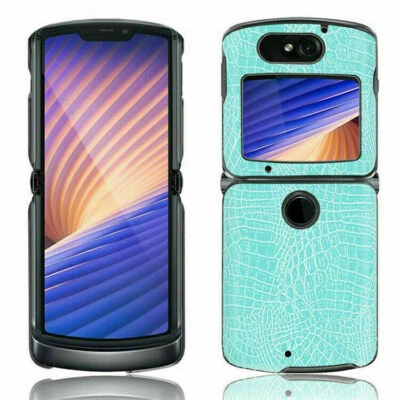 Funda protectora de cuero para teléfono Razr 5G de lujo de cocodrilo Foto 1 de 4