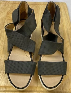 Dr. Scholl's Sheena Black Perforated Wedge Sandals Women’s SZ:9 - Picture 1 of 12