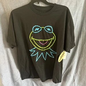 NWT Vintage KERMIT THE FROG XXL T shirt Muppets Neon Black dayglo throwback - Picture 1 of 4