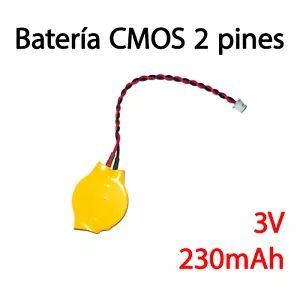 Bateria pila alimentacion CMOS BIOS 2 pin cable CR2032 3V 230mAh para ordenador - Imagen 1 de 6