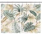 Tropical Leaves Curtains Window Drapes 2 Panel Set with Hooks Waterproof Palms