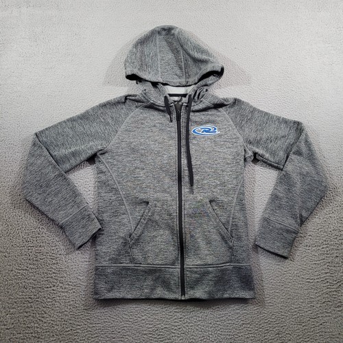 VETEMENTS Felpa Adidas con cappuccio donna piccola grigia tinta unita full zip logo abbigliamento squadra