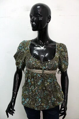 Dondup Maglia Donna Taglia 40 Maglietta In Seta T-Shirt Manica Corta Estiva Foto 1 de 4