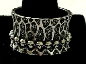 ANILLO DIADEMA CALAVERA PUNK GÓTICO TONO PLATA PARA HOMBRE TALLA 9 - Imagen 1 de 2