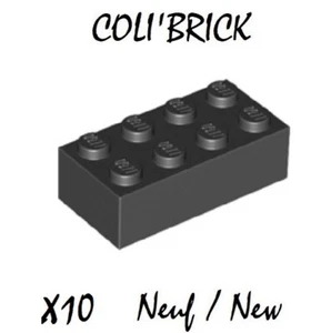 Lego 3001 - 10x Briques / Brick 2x4 - Noir / Black - 300126 New Neuf - Imagen 1 de 1
