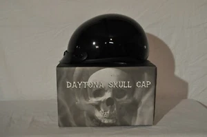 Daytona D.O.T. Skull Cap Half Helmet Gloss Black (Size Large) - Picture 1 of 3
