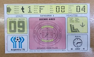 Boleto Mundial Argentina Fútbol 1978 #09 Usado Argentina 2 vs Francia 1 - Imagen 1 de 2
