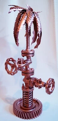 C. FANTA - ORIGINAL Palme Kupfer SKULPTUR design Recycling Unikat Kunst art NEU - Bild 1 von 4