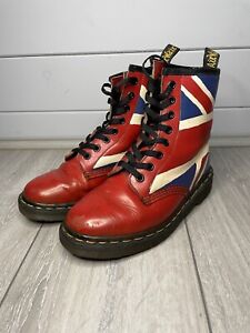Dr. Martens 1460 Boots Union Jack Womens UK Size 4 Multicoloured Made In England